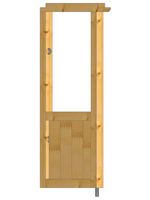Holzvordach Bayerischer Wald - Abstützvariante mit ausgefüllter Seitenwand